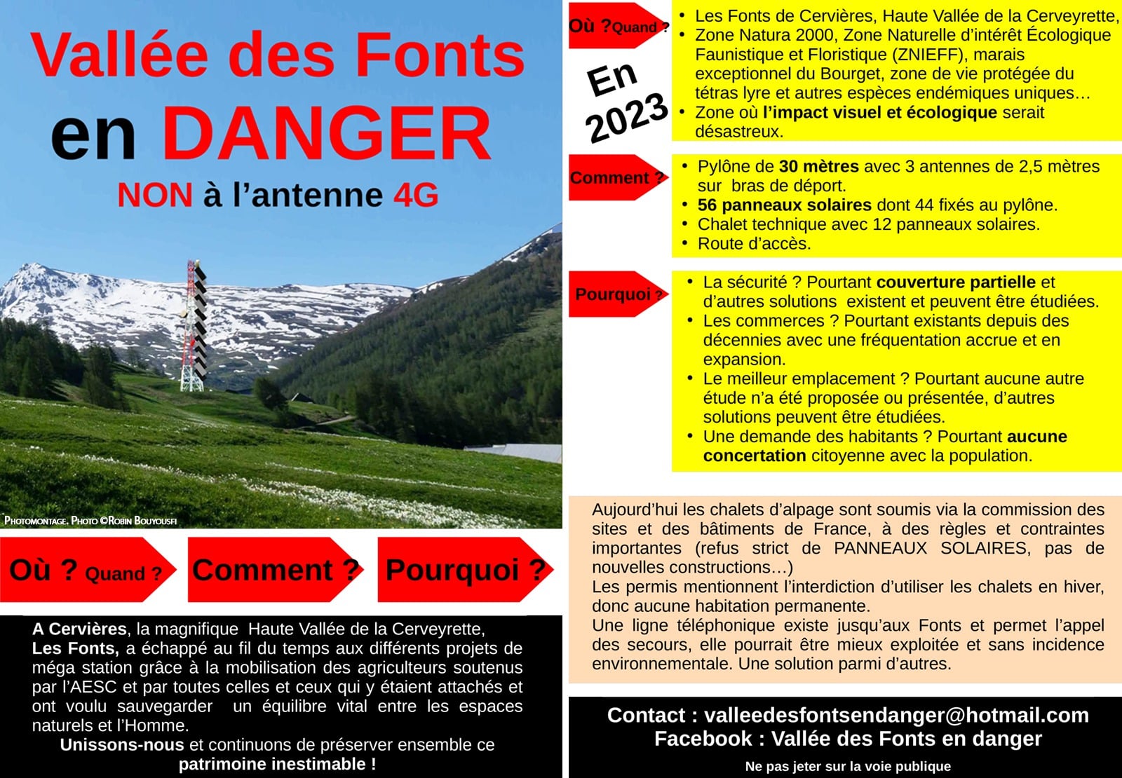 Les Fonts de Cervières ! Un coin de paradis avec une antenne 4G de 30m de haut ?